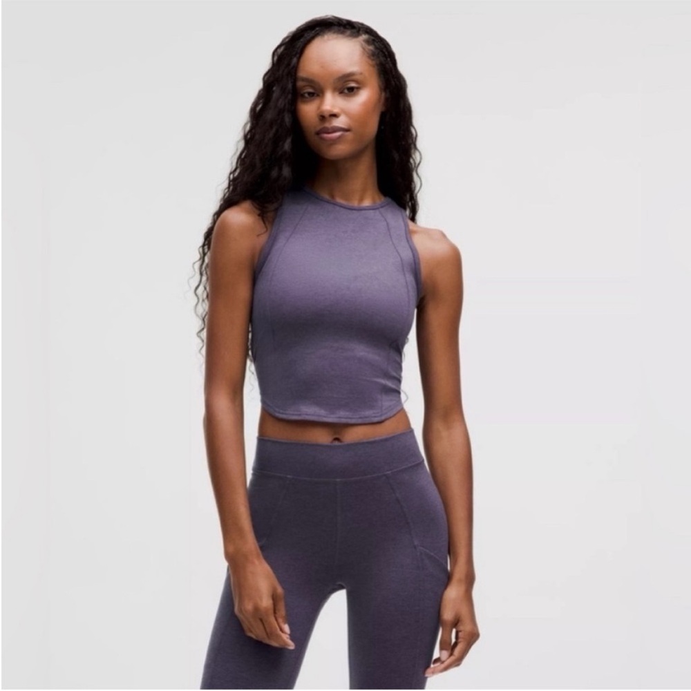 Lululemon Soft Sueded Crewneck Cropped Tank | Midnight | Size 10